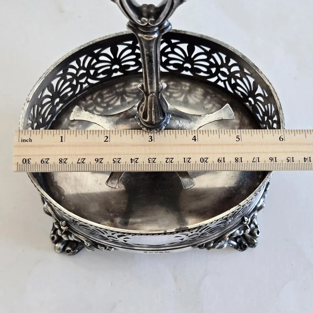 Antique Silver Plated Cruet Holder Ornate Victorian James Dixon & Sons England - Picture 12 of 13